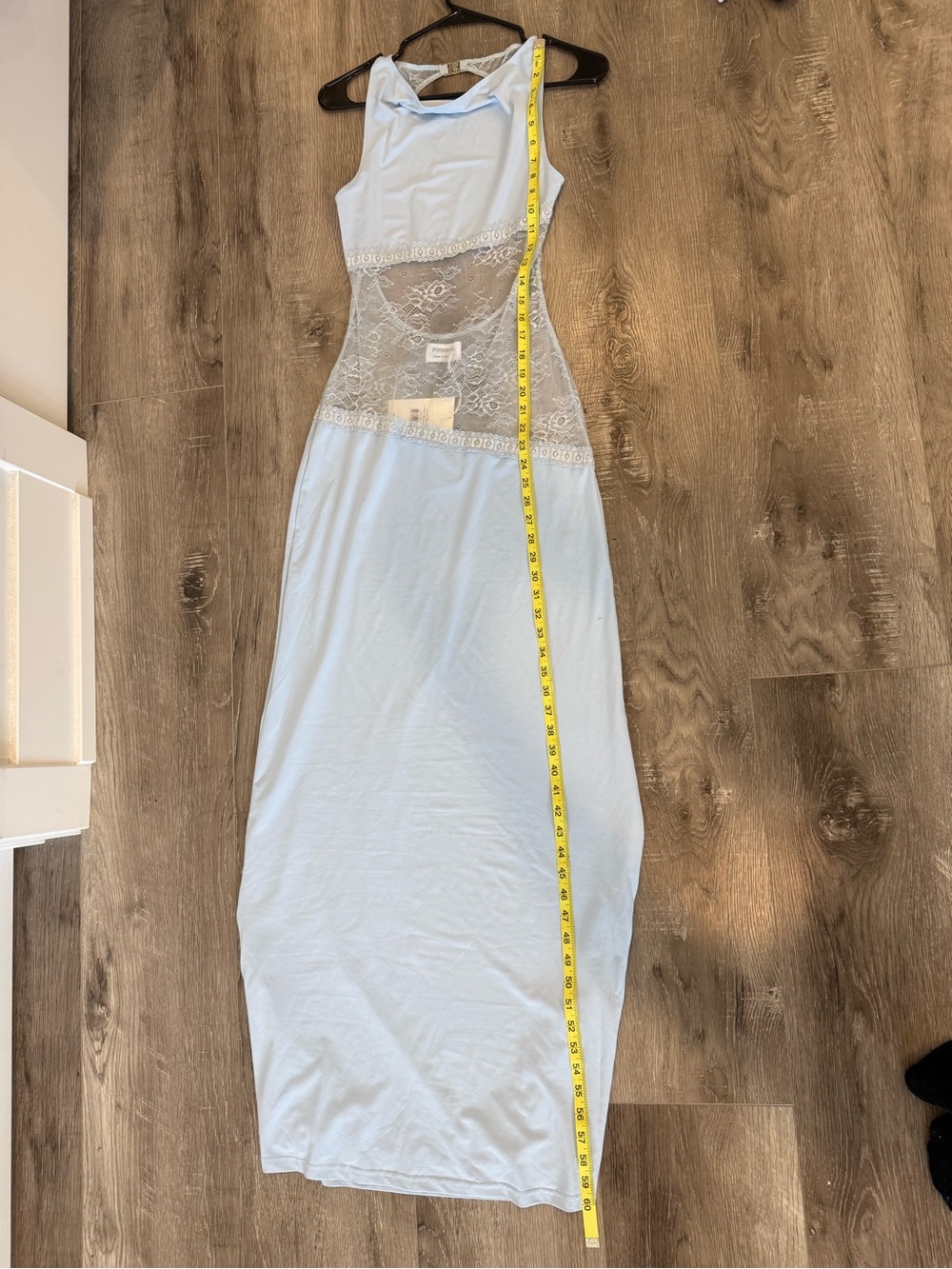 NWT Peppermayo Baby Blue Lace Panel Maxi Dress - Picture 7 of 10
